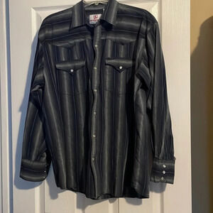 Real Work Wear vintage men’s western pearl snap shirt size large